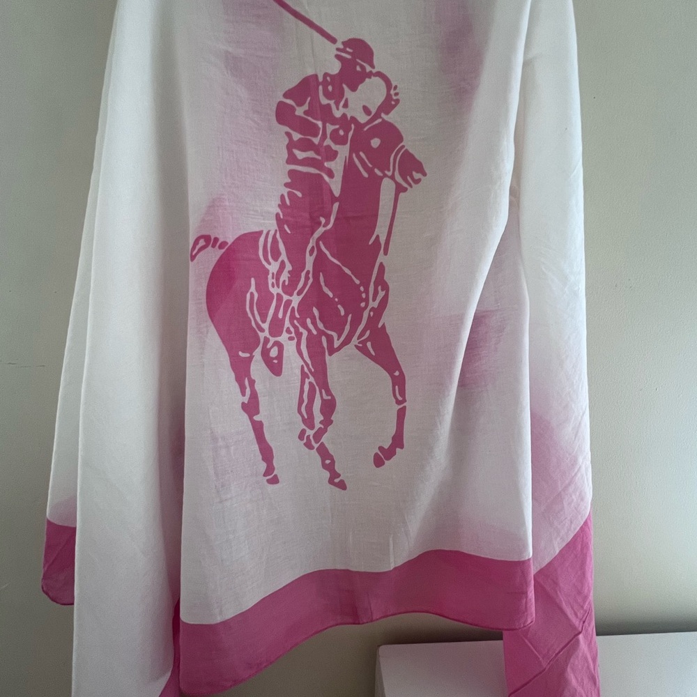 Ralph Lauren Pink and White Scarf - Picture 2 of 12